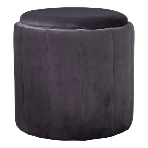 Round plush stool, L43 x W43 x D42cm, Grey