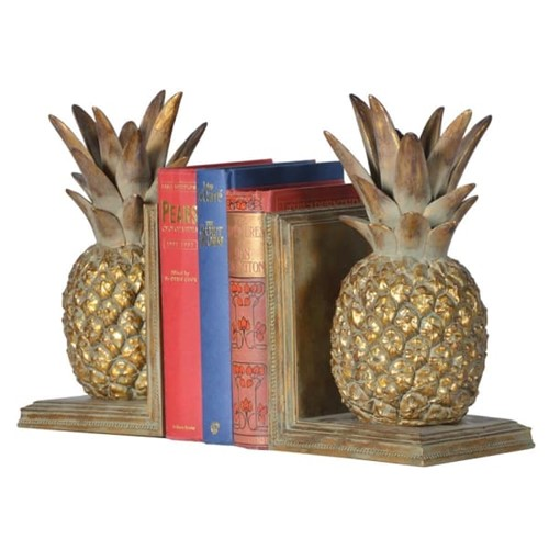 Pineapple bookends, 26cm, gold