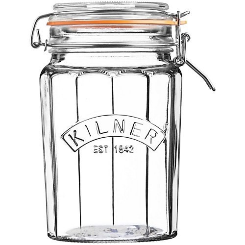 Set of 3 clip top jars, 950ml