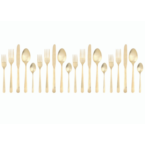 Oslo 20 piece cutlery set, Matte Gold With Gift Box