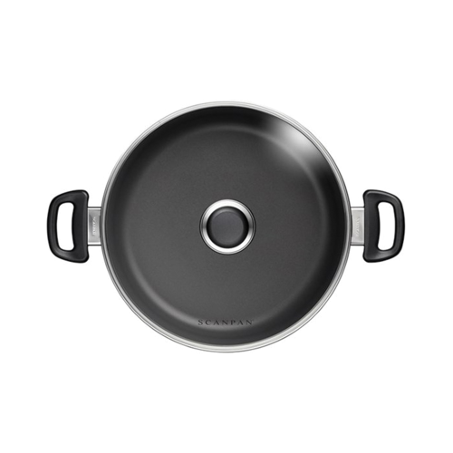Classic induction Low sauce pot with lid, 26cm - 4.8 Litre, black
