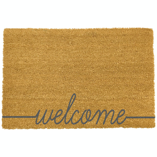 Welcome Doormat, L60 x W40 x H1.5cm, Grey