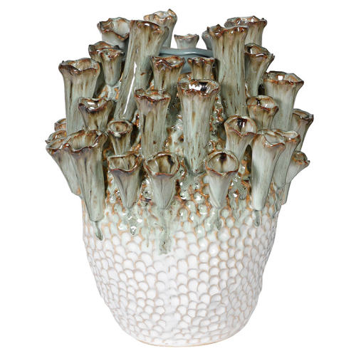 Coral Vase, H36cm, Natural & Green