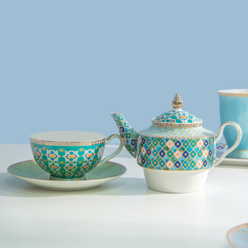 Teas & C's Kasbah Porcelain Tea for One Gift Set, 380ml, Mint