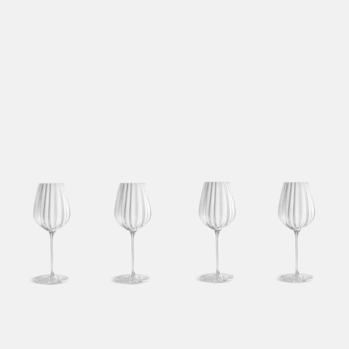 Pembroke Set of 4 White Wine Glasses, Clear