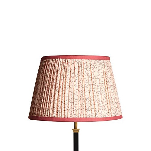 Straight Empire Lampshade, 35cm, coral squiggles