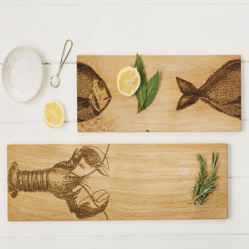 Lobster Serving platter - large, 60 x 15 x 1.8cm, Engraved Illustration