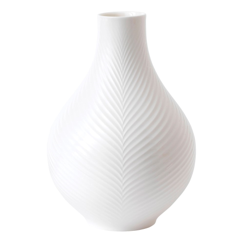 White Folia Bulb vase, 23cm