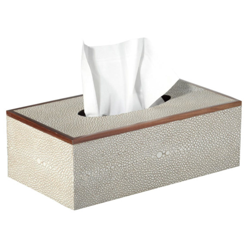 Faux Shagreen Tissue box holder, L25 x W14 x H9cm, Taupe