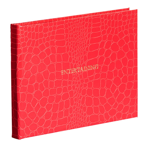 Oyster Bay Entertaining Book, L16 x W21.5cm, Red Croc