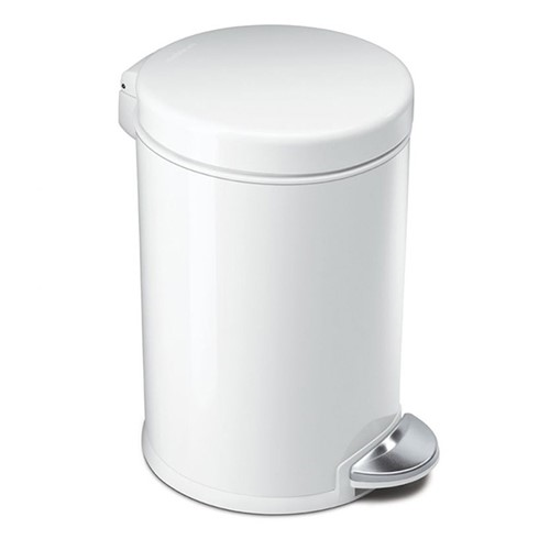 Round pedal bin, H31cm - 4.5 litre, White