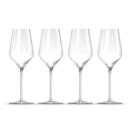  Set of 4 White Wine Glasses, 400ml, Clear