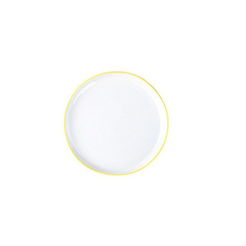 Abbesses Set of 4 small plates, 12cm, Yellow Rim