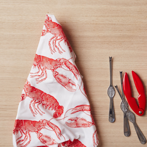 Lobster Tea towel, 50 x 70cm, Coral