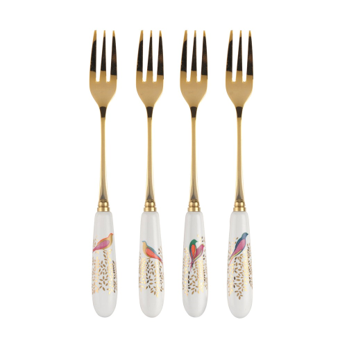 Chelsea Collection Set of 4 pastry forks, 15cm, cream/gold