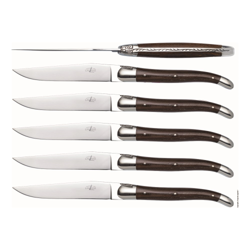  Set of 6 steak knives, ash tree black