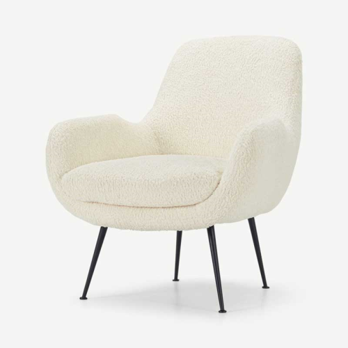 Moby Accent Chair, H87 x W73 x D76cm, Faux Sheepskin