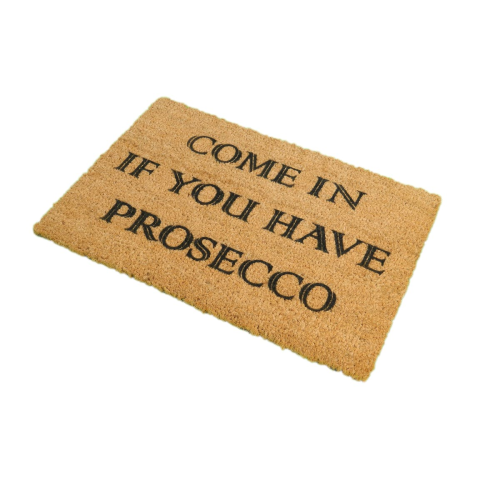 Come In If You Have Prosecco Doormat, L60 x W40 x H1.5cm