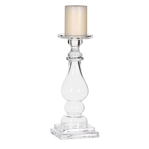  Candlestick, 33cm, Clear Glass