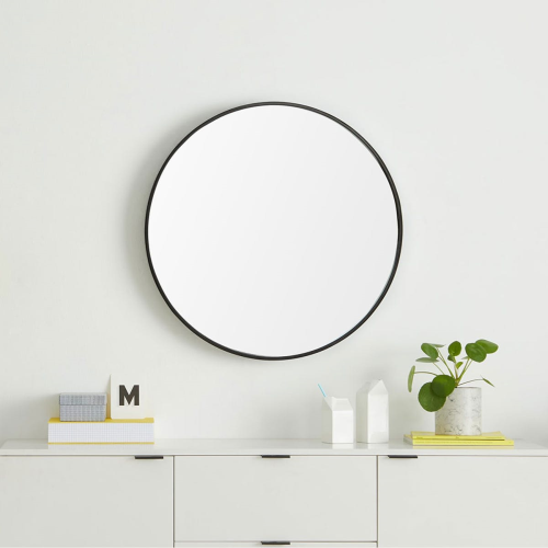 Bex Large round mirror, 76cm, Black