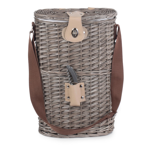 Insulated Carry basket - 2 Bottle, 26 x 15 x 37cm, antique wash