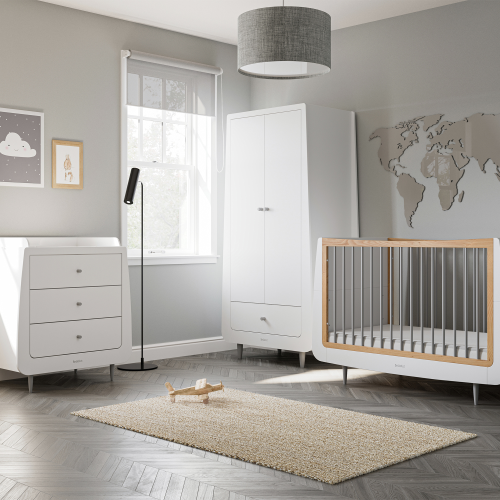 SnuzKot Skandi 3pc Nursery Furniture Set, Grey