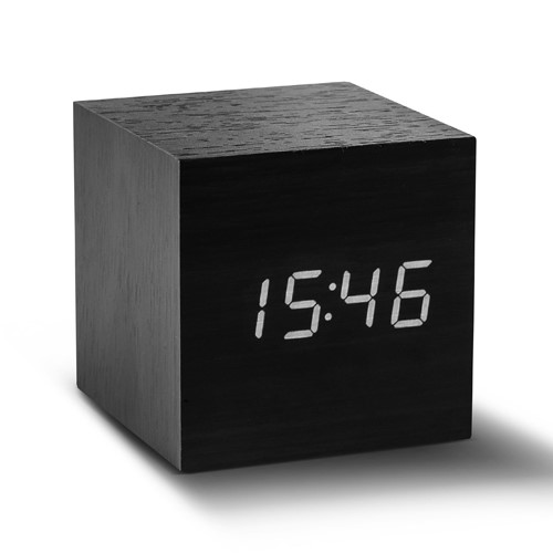 Cube Click Clock, L6.8 x W6.8 x H6.8cm, black/white