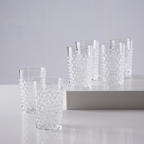 Bobble Set of 6 glass tumblers, 20cl, Clear