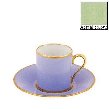 Sous Le Soleil Empire Coffee Cup & Saucer, 5.5cm x 5.5cm, Matt Gold Classic Pastel Green