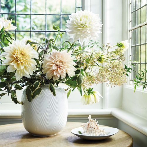 White Folia Rounded vase, 21cm
