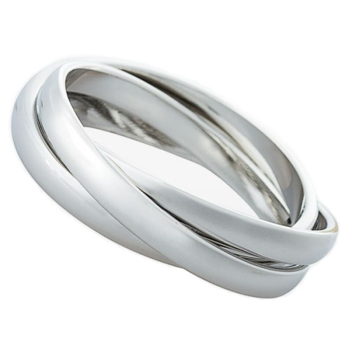 3 Rings Set of 4 napkin rings, Platinum